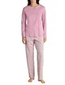 CALIDA Sweet Dreams Pyjama, lang Damen, aus 100% Baumwolle, Hose mit stoffbezogenem Gummibund