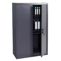 Aktenschrank HWC-H17, Stahlschrank Büroschrank Schrank, 2 Türen abschließbar Metall - 140x90x40cm dunkelgrau
