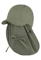 Sterntaler Schirmmütze Nacken - Unisex Baby- und Kinder Mütze mit Nackenschutz und einsteckbaren Ohrenklappen - UV-Schutz 50+ Sommermütze zum Binden - Popeline (Bio) Kopfbedeckung - mattgrün, Größe 43