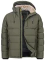Indicode Herren INHebero Winterjacke mit Kapuze und Reißverschluss | Herrenjacke Steppjacke für Männer Army, M