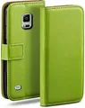 moex Handyhülle für Samsung Galaxy Note 4 Hülle Klappbar Book Case Grün 5,7 Zoll, Klapphülle Kartenfach Flip Cover Handytasche Leder Optik Schutzhülle