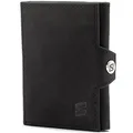 SERASAR | Leder Geldbörse Herren [Genius] mit RFID Schutz | Schwarz | Echtleder | Schein- und Münzfach | Inklusive Geschenkschachtel | Tolle Geschenkidee | Leather Wallet for Men | Geldbeutel Männer
