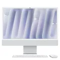 Apple iMac All-in-One Desktop-Computer mit M4 Chip mit 10 Core CPU und 10 Core GPU: 24" Retina Display, 24 GB gemeinsamer Arbeitsspeicher, 512 GB SSD Speicher, passendes Zubehör; Silber