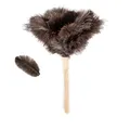 Staubwedel mit Straußenfedern, zur Reinigung von Federn, flauschig, natürlich, echte Straußenfedern mit Holzgriff und umweltfreundlichem, wiederverwendbarem Straußenfeder-Staubwedel (Länge 40 cm)