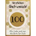 Perleberg Grußkarten 100 Geburtstag Glückwunschkarte im Format 115x17cm mit Briefumschlag weiß