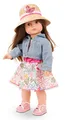 Götz 2190321 Precious Day Girls Elisabeth Minimaxi Puppe - 46 cm große Stehpuppe mit braunen Haaren, braune Schlafaugen in 8-teiligem Set