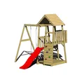 Wendi Toys Holz Spielturm Panda inkl. Rutsche, Kletterwand und Schaukel Natur 290x270x270 cm