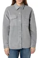 Eight 2 Nine Damen Cord Hemdjacke – Lässige Cordjacke mit Knopfleiste Light-Grey XS