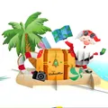 LIMAH® Pop-Up Karte Weihnachten | Weihnachtskarte mit Santa im Urlaub