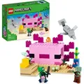 LEGO 21247 Minecraft Das Axolotl-Haus Set, baubare rosa Unterwasserbasis mit Taucherforscher, Zombie, Delfin- und Kugelfisch-Figuren, Abenteuer-Spi... - Bunt