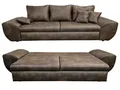 Big-Sofa mit Schlaffunktion und Bettkasten XXL Couch im Vintage Look in Braun