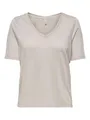 ONLY Damen Onlelise S/S V-Neck Top JRS, Moonbeam, XL