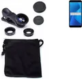 K-S-Trade Smartphone Kamera Linsen Set Kompatibel mit Asus ZenFone Max Plus (M1) 3in1 Clip-On Kamera Adapter Macro Weitwinkel FishEye Fischauge