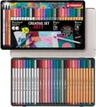 STABILO Pen 68 Pinsel mit flexibler Pinselspitze - Blechschachtel mit 30 Farben