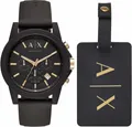 ARMANI EXCHANGE Chronograph AX7105, (Set, 2-tlg), Quarzuhr, Armbanduhr,Herren,Stoppfunktion,Geschenkidee, Silikonarmband