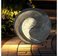 GLOBO LIGHTING LED Solarleuchte, LED-Leuchtmittel fest verbaut, Warmweiß, Solarleuchten Steinoptik Außen LED Gartenskulptur für Außen Solarlicht