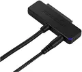 Poppstar Festplatten-Adapter (USB 3.1 Gen 1 Typ A) Sata USB Kabel mit Netzteil für Externe Festplatten (SSD, HDD, 2,5 u. 3,5 Zoll) an PC Notebook, UASP Support, bis zu 10 Gb/s, Kabellänge 1m
