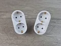 2 x Schuko Doppelstecker Mehrfachstecker 2 Fach Stecker Adapterstecker weiß