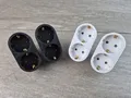 4 x Schuko Doppelstecker Mehrfachstecker 2 Fach Stecker 2 x weiß 2 x schwarz