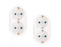 2er Set Schuko Doppelstecker  2 Fach Stecker Mehrfachstecker Adapterstecker
