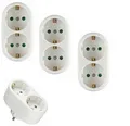 3 Stück Mehrfachsteckdose ohne Kabel, Doppelstecker für Steckdose, 3500W Tragbar