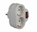 Schuko Doppelstecker mit Schalter 2 Fach Stecker Mehrfachstecker Adapterstecker
