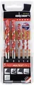 Alpen MultiCut 100705100 Hartmetall Mehrzweckbohrer-Set 5teilig 4 mm, 5 mm, 6 mm, 8 mm, 10mm Zylinderschaft 1 Set