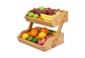 relaxdays Obstschale Obst Etagere Bambus 2 Etagen, Bambus