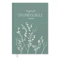Eine der Guten Lehrerkalender 2025 2026, A4 Grundschulplaner, 1 Doppelseite pro Woche, Hardcover Schulplaner für Schuljahr 25/26, Mint Weiß mit Blumen, FSC Papier