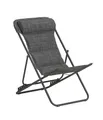 Dehner Campingstuhl Ibiza, klappbar, inkl. Kopfpolster, 87 x 62 x 76 cm, Stahl/Textilene/Polyester, dunkelgrau