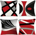 ZWJD Kissenbezug 40x40 4er Set Outdoor Kissen Dekokissen Leinen Kissenhülle Kissenbezüge Geometrische Muster Kissenhüllen für Sofa Wohnzimmer Zierkissen 40 x 40 cm-A017