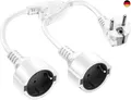 Doppelstecker für Steckdose, Doppelstecker16A/250V/Max, Verlängerungskabel kurz
