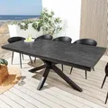 riess-ambiente Outdoor Esstisch GALAXIE 180cm anthrazit Keramik Aluminium Sterngestell wetterfest Esszimmertisch Tisch Gartentisch - Grau