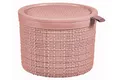 Curver Jute Aufbewahrungsbox, rund, 2 l, 17,1 x 12,6 cm, Rosa