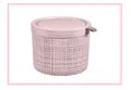 Curver Aufbewahrungsbox 2 ltr. rund mit Deckel Jute Recycling rosa