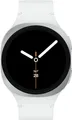 Samsung Galaxy Watch8 - 40 mm - silber - intelligente Uhr mit Sportband - Gummi - weiß - Bandgröße: S/M - Anzeige 3.4 cm (1.34") (SM-L325FZSADBT)