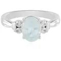 Cavill Silberring Brasilianischer Aquamarin Sterling Silber Ring (1-tlg) blau|silberfarben 53