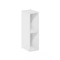 Furinno Fulda 2-stufiges, platzsparendes Aufbewahrungsregal, Bücherregal, 15 cm Breite, Weiß
