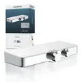 SCHÜTTE OCEAN Duscharmatur mit Thermostat, Thermostat, Mischbatterie Dusche mit Ablage, Duschthermostat - Weiß/Silber