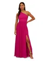 Adrianna Papell Damen Einschultriges Chiffonkleid Kleid, Bright Magenta, 32