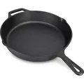 Navaris Gusseisenpfanne - 30cm Eingebrannte Pfanne Gusseisen Induktion, Cast Iron Pan, Gusspfanne, Grillpfanne Gusseisen, Gusseisenpfanne, Steakpfanne - Schwarz
