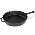 Navaris Gusseisenpfanne - 30cm Eingebrannte Pfanne Gusseisen Induktion, Cast Iron Pan, Gusspfanne, Grillpfanne Gusseisen, Gusseisenpfanne, Steakpfanne mit Zwei Ausgießer, Ofenfest