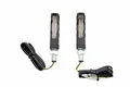 2 Sequenzielle SMD LED Motorrad Blinker, E-geprüft, ALU Schwarz, Glas getönt
