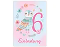 Junapack 12 Einladungskarten zum 6. Kindergeburtstag Einladung zum sechsten Geburtstag Mädchen Eule