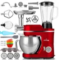 Lehmann Multifunktionale Küchenmaschine 3 in 1, 3000 W, Knet- & Rührmaschine mit Fleischwolf und 1,5L Entsafter, mit Planetensystem, inkl. Wurst Set, Muffinförmchen und Backset
