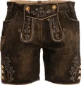 Traditionelle Lederhose ZELLERSEE dunkelbraun mit traditioneller Verzierung
