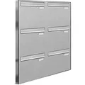 AL Briefkastensysteme 6 Fächer Premium Edelstahl Durchwurf Briefkasten Anlage für Post A4, modern, robust, wetterfest, Artikelnummer: 331V6DZ2