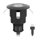 ledscom.de LED Bodeneinbauleuchte ATRIA für außen, IP65, schwarz, rund, 40mm Ø, warmweiß