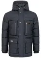 Geographical Norway Albert Men - Warmer Parka Mann Herbst Winter - Breiter Mantel Wasserabweisend Kapuze - Warme Jacke Windbreaker Jacke Männer - Ideal Geschenk (Marine S)