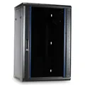 DSIT 18HE 19 Zoll Serverschrank - mit Glastür (BxTxH) 600 x 600 x 1000mm - Schwarz - Traglast 800 kg